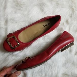 Vaneli Womens Red Ballet SlipOn Flats Shoes Sz 9.5